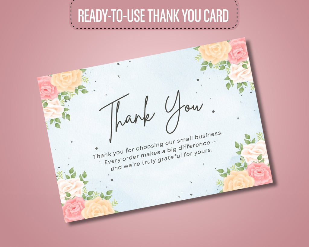 printable thank you card 5x3.5 elegant design