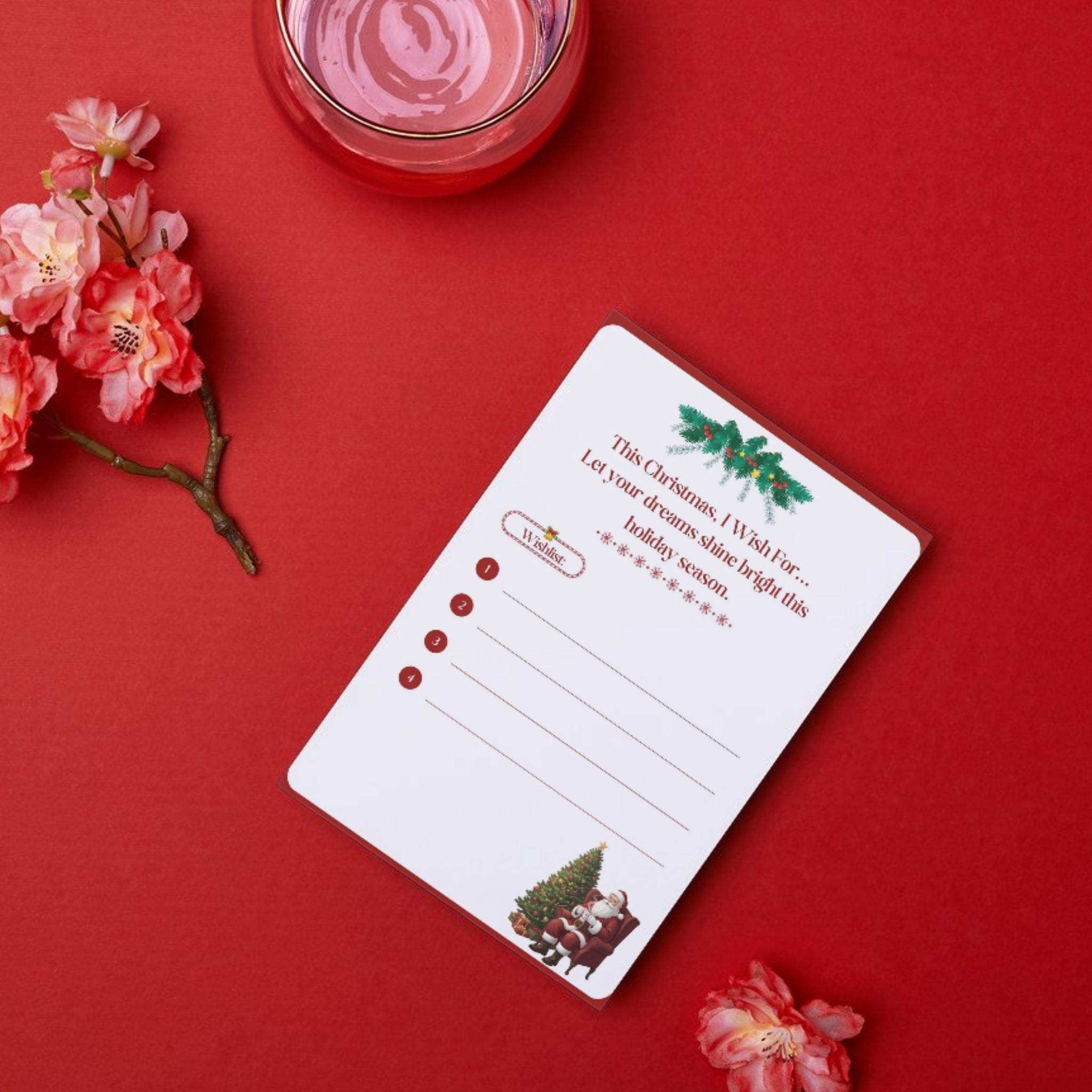 A4 Christmas wish list template – 8.27 x 11.69 inch festive printable design