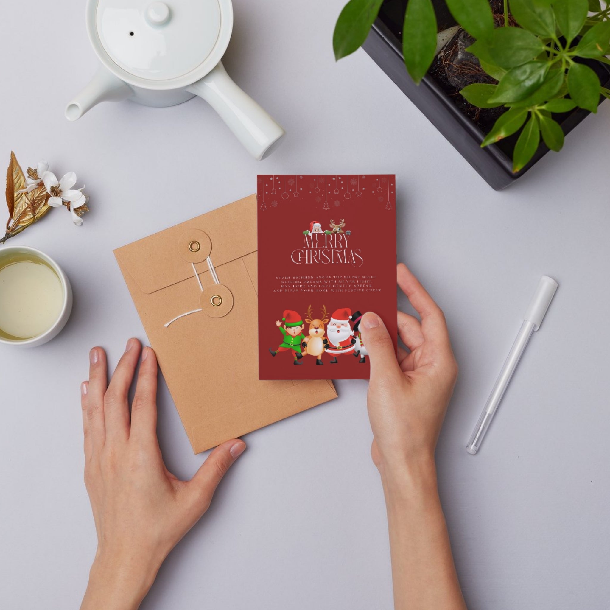 printable Christmas card 5x7 instant download