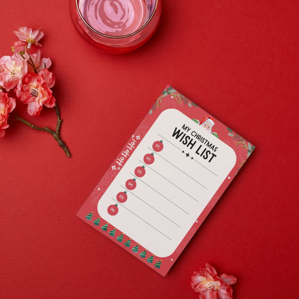 A4 Christmas Wish List stationery – printable holiday wishlist card
