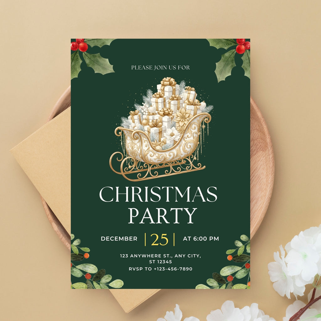 5×7 Christmas Invitation – Instant Download