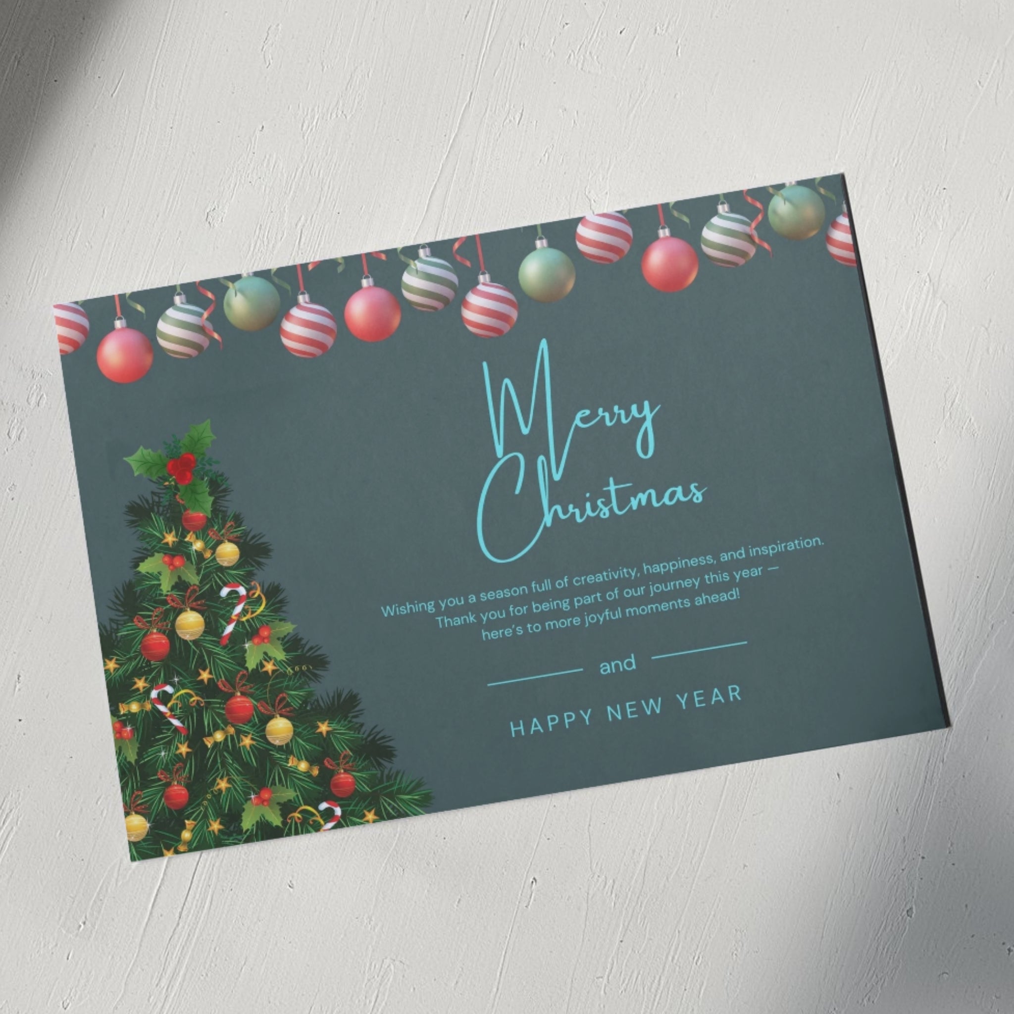 Christmas wishing card 7x5 printable holiday PDF
