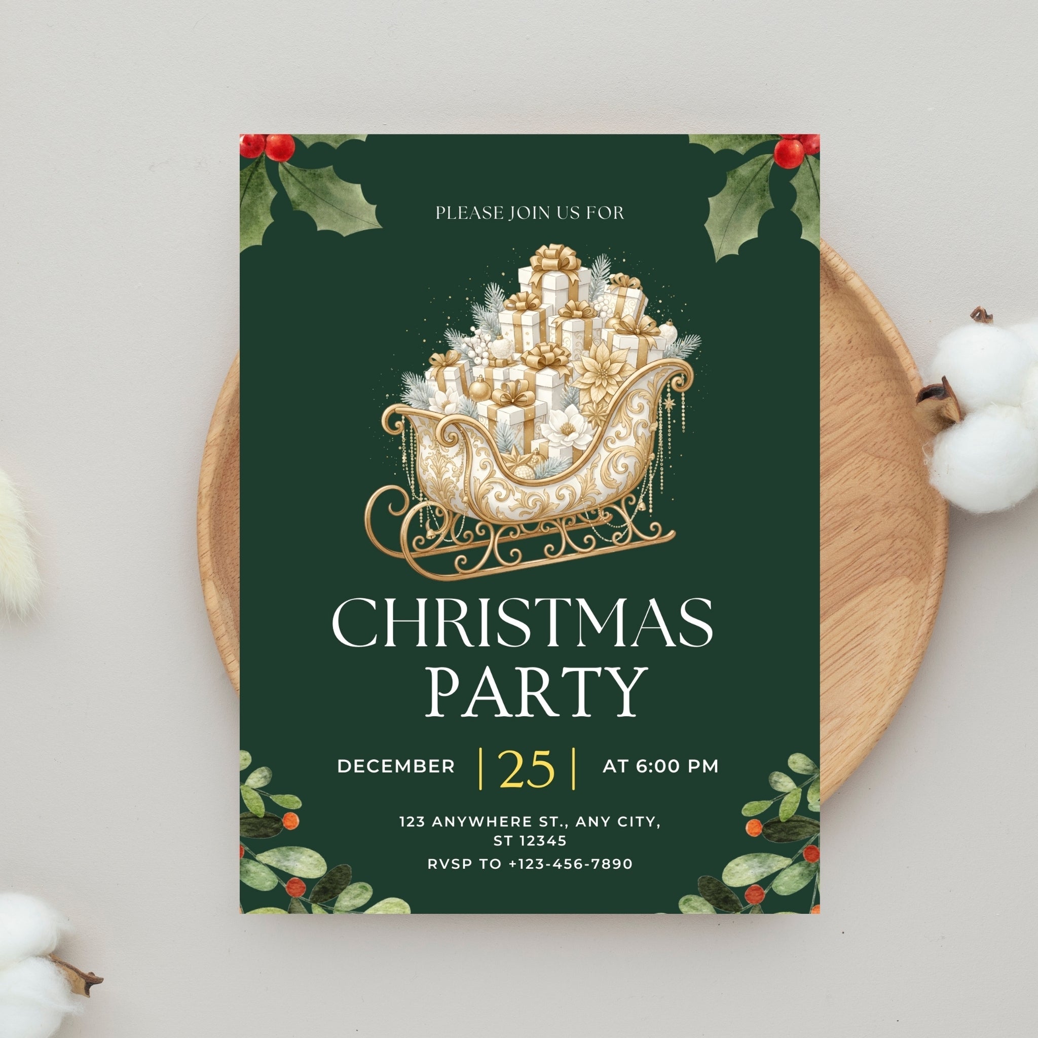 5×7 Christmas Invitation – Instant Download