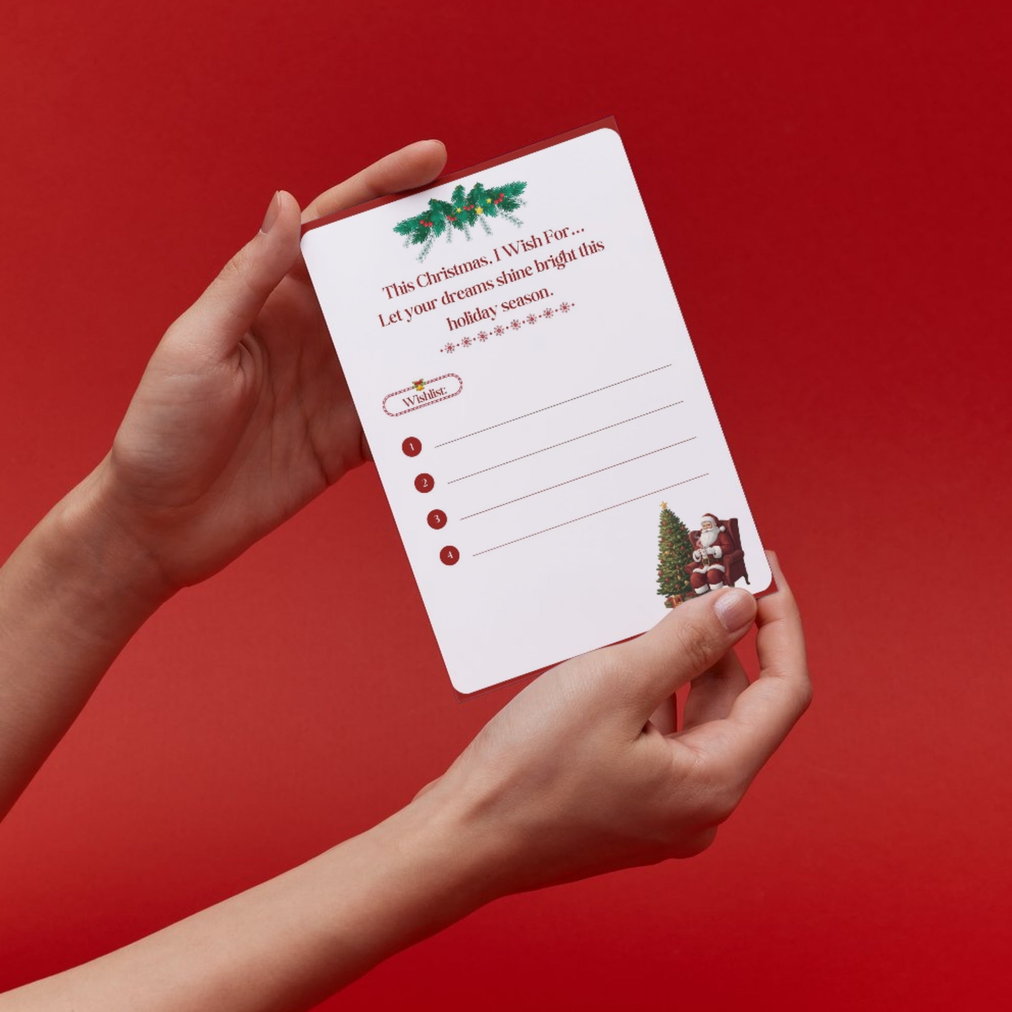 A4 Christmas wish list template – 8.27 x 11.69 inch festive printable design