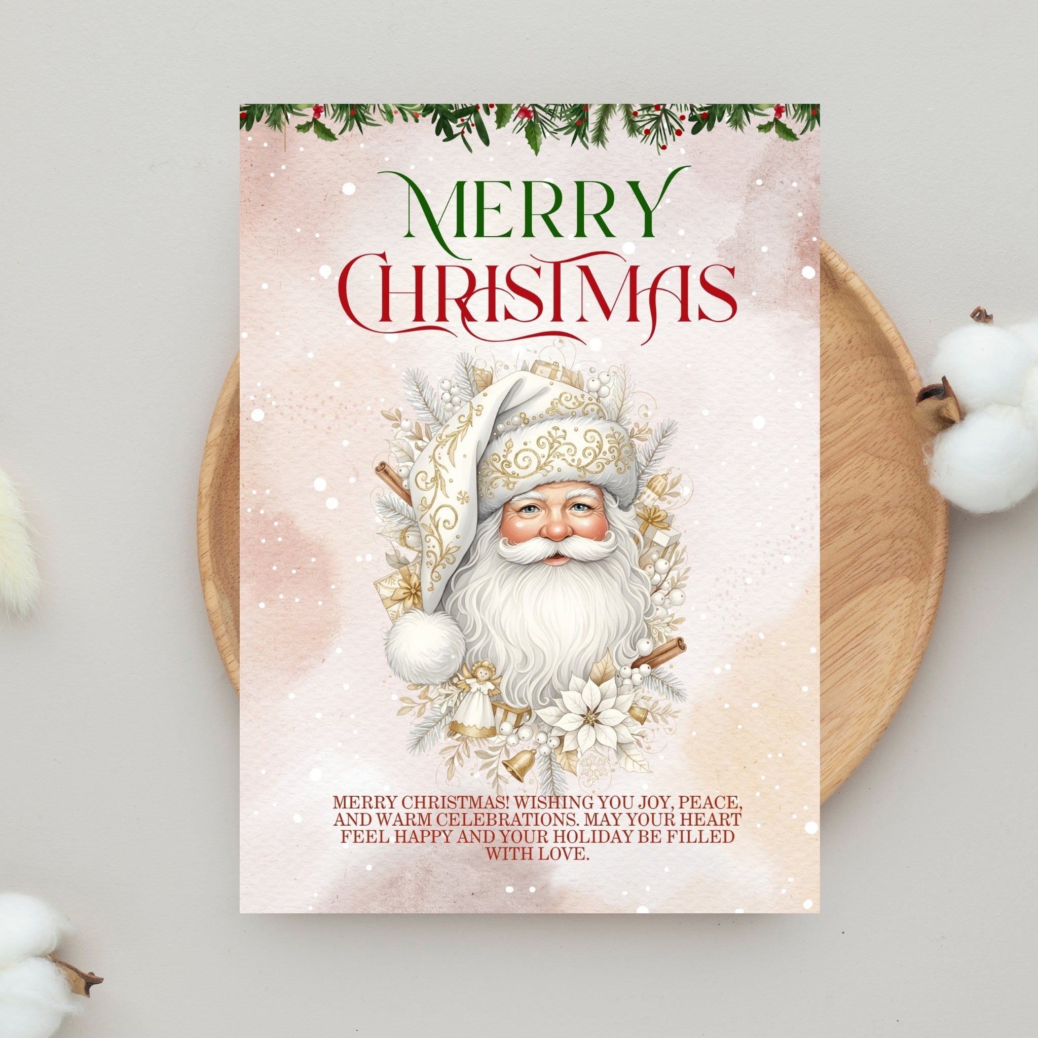 Holiday Cheer Printable Card 5×7” – Instant PDF Download