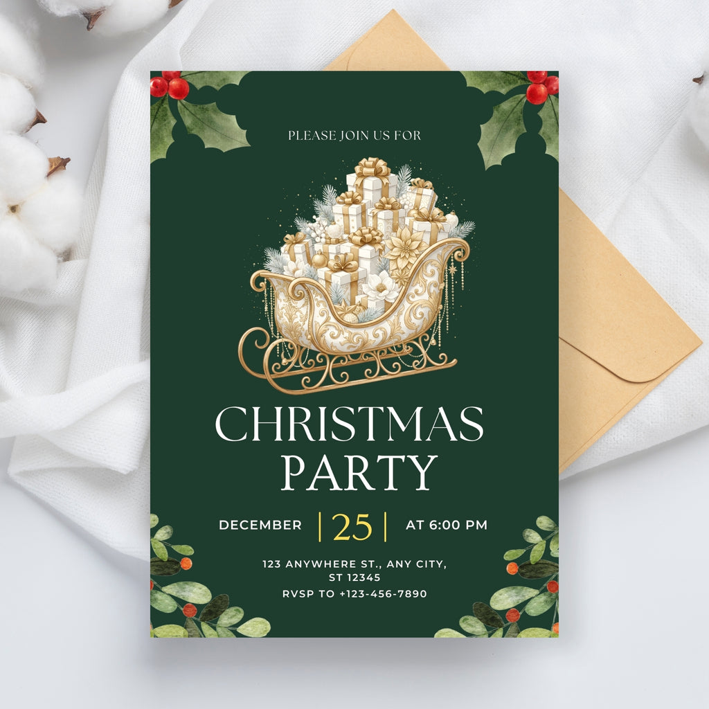 5×7 Christmas Invitation – Instant Download