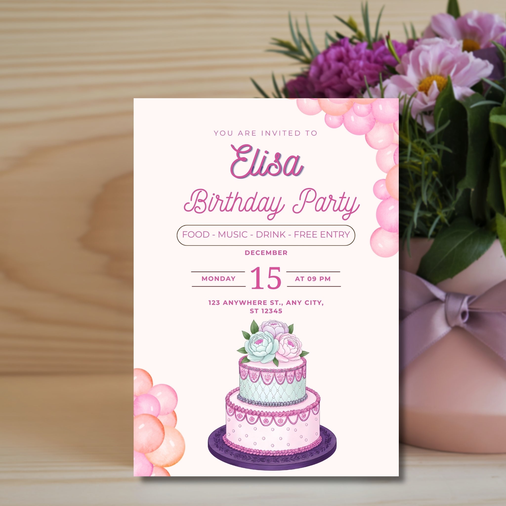 🎉 Birthday Invitation – Editable Canva Template