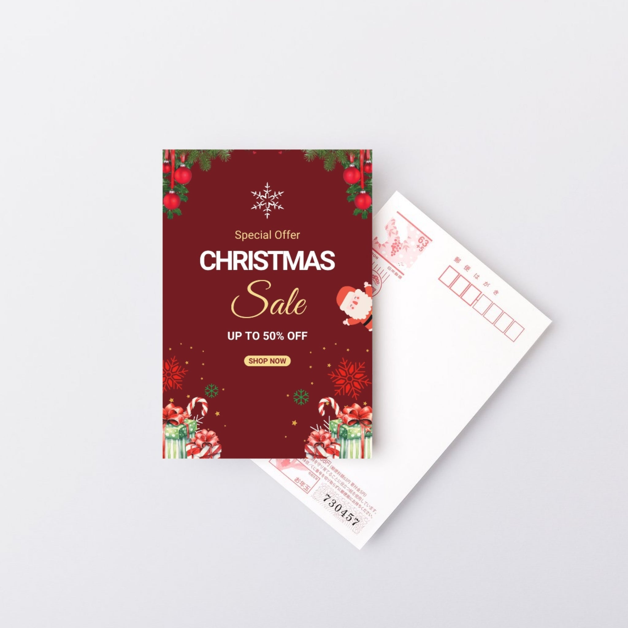 Christmas sale card 4x6 50% off printable template