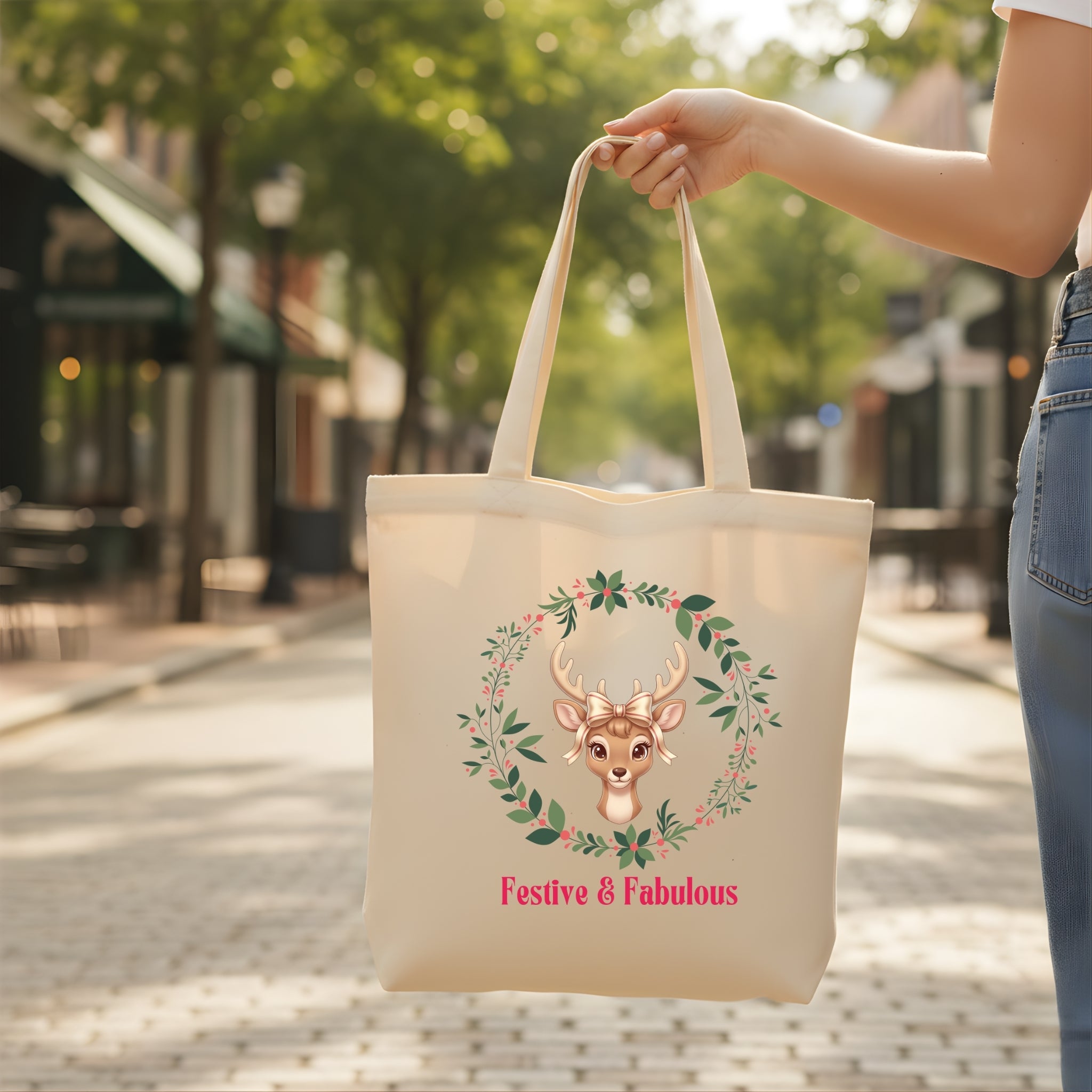 Christmas tote bag pattern PDF for printing