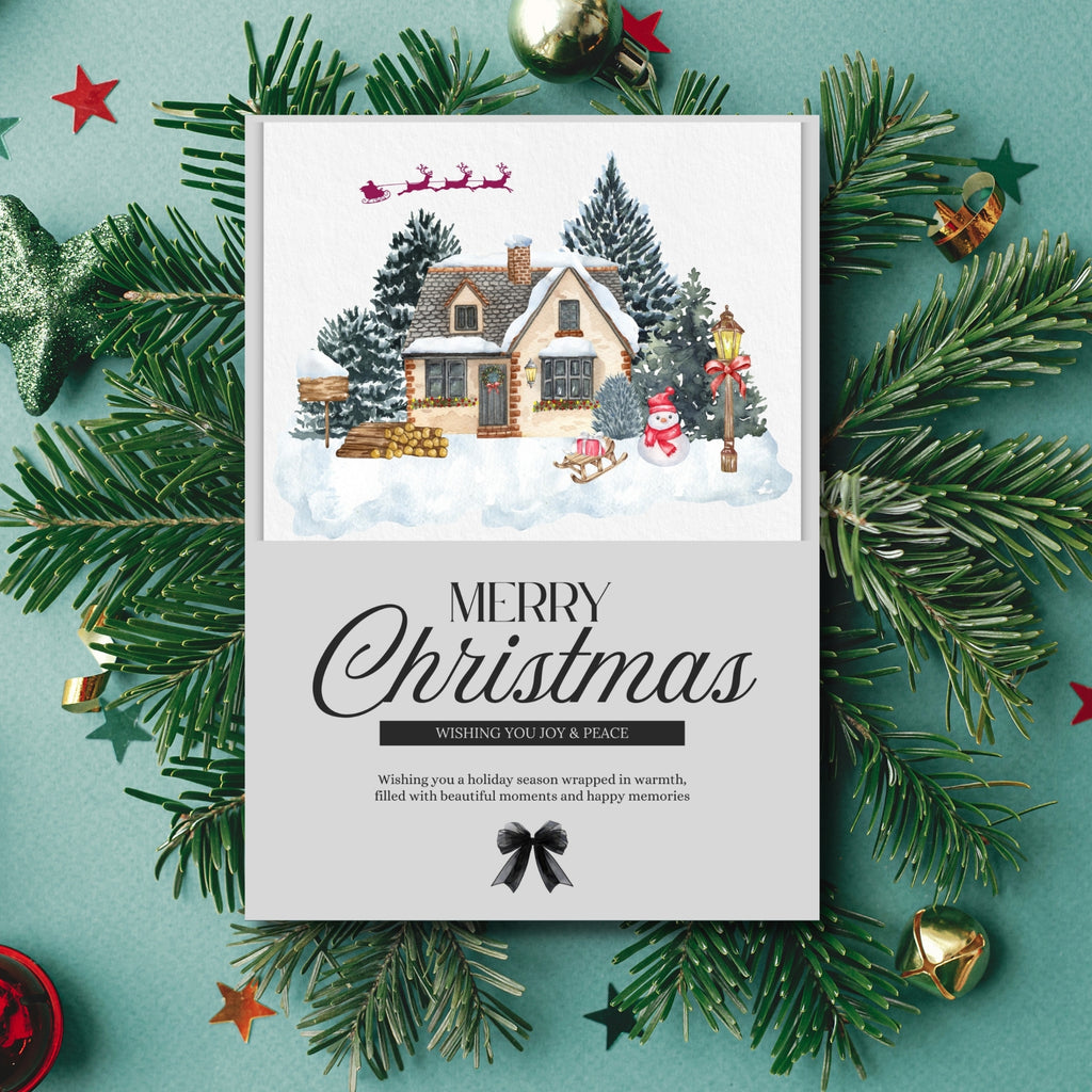 instant download Christmas holiday card 5x7 festive greeting