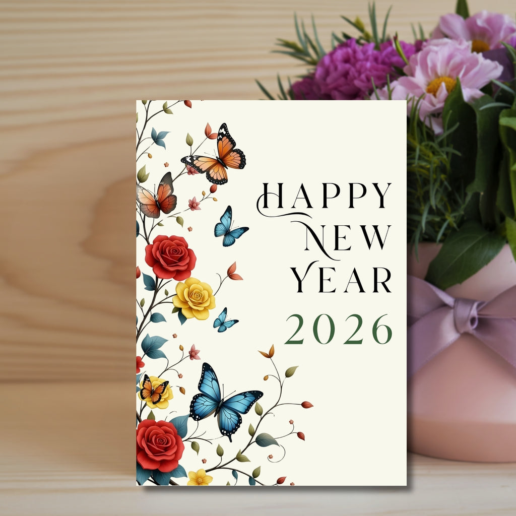 2026 New Year Printable Card – 5×7” Instant PDF