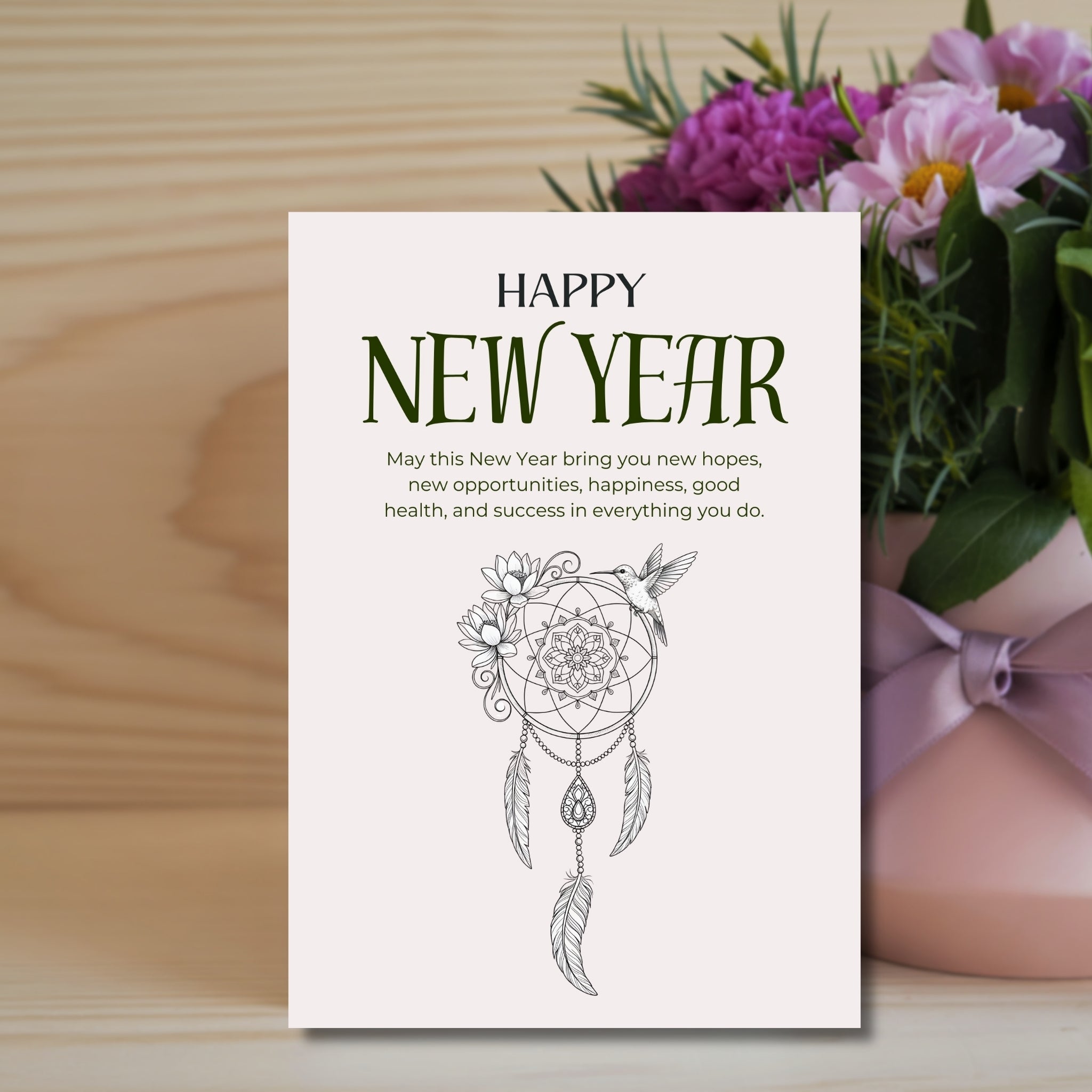 New Year 2026 Card Printable 5×7” – Instant PDF Download