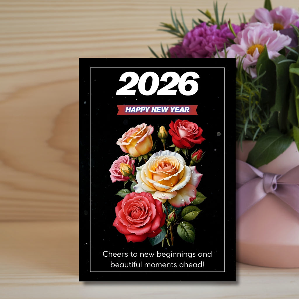 New Year 2026 Printable Card 5×7” – Instant Download PDF