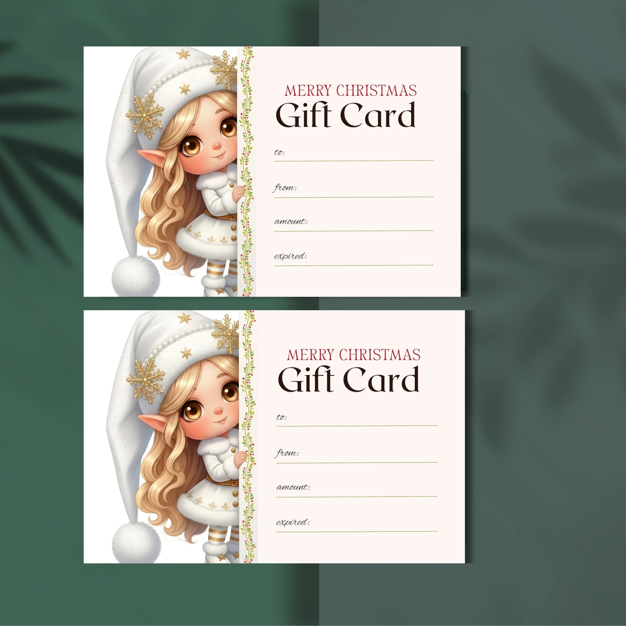 Holiday Gift Card Printable – 7×5" Christmas Card PDF Download