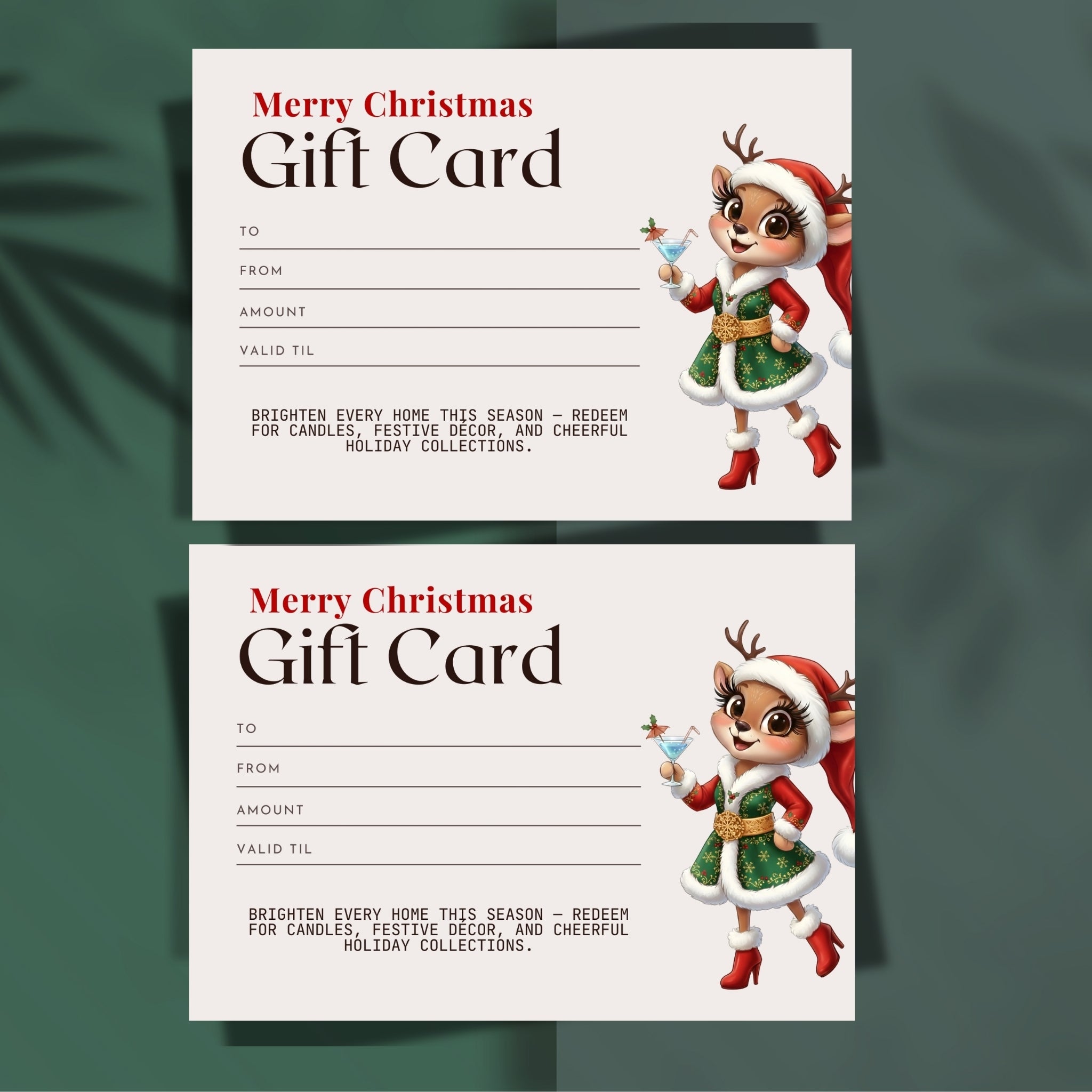 7×5” Christmas Gift Card – Printable Holiday PDF | Instant Download