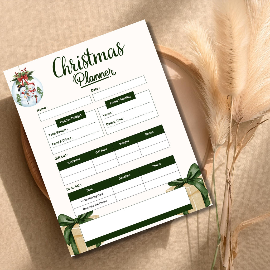 Christmas Planner 8.5x11” — Holiday Organizer PDF