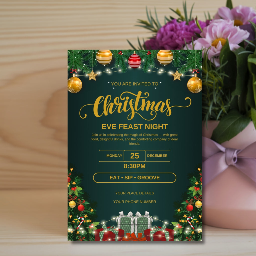 Christmas Party Invitation 5x7in