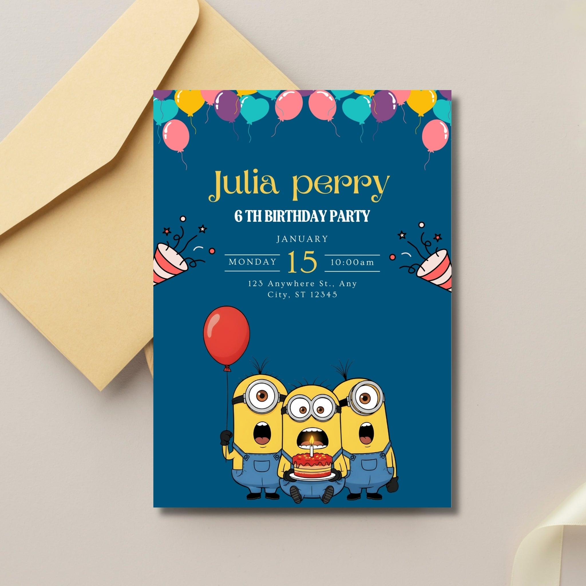 🎉 Birthday Invitation Card | Editable Canva Design