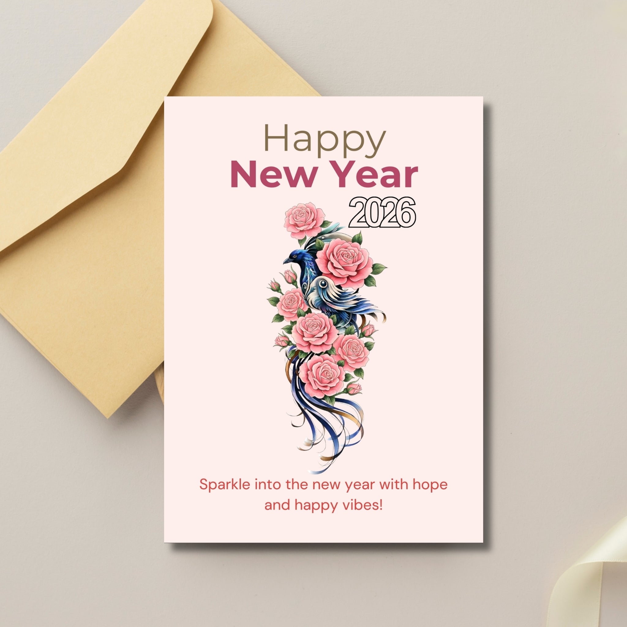 2026 New Year Printable Card – 5×7” Instant PDF