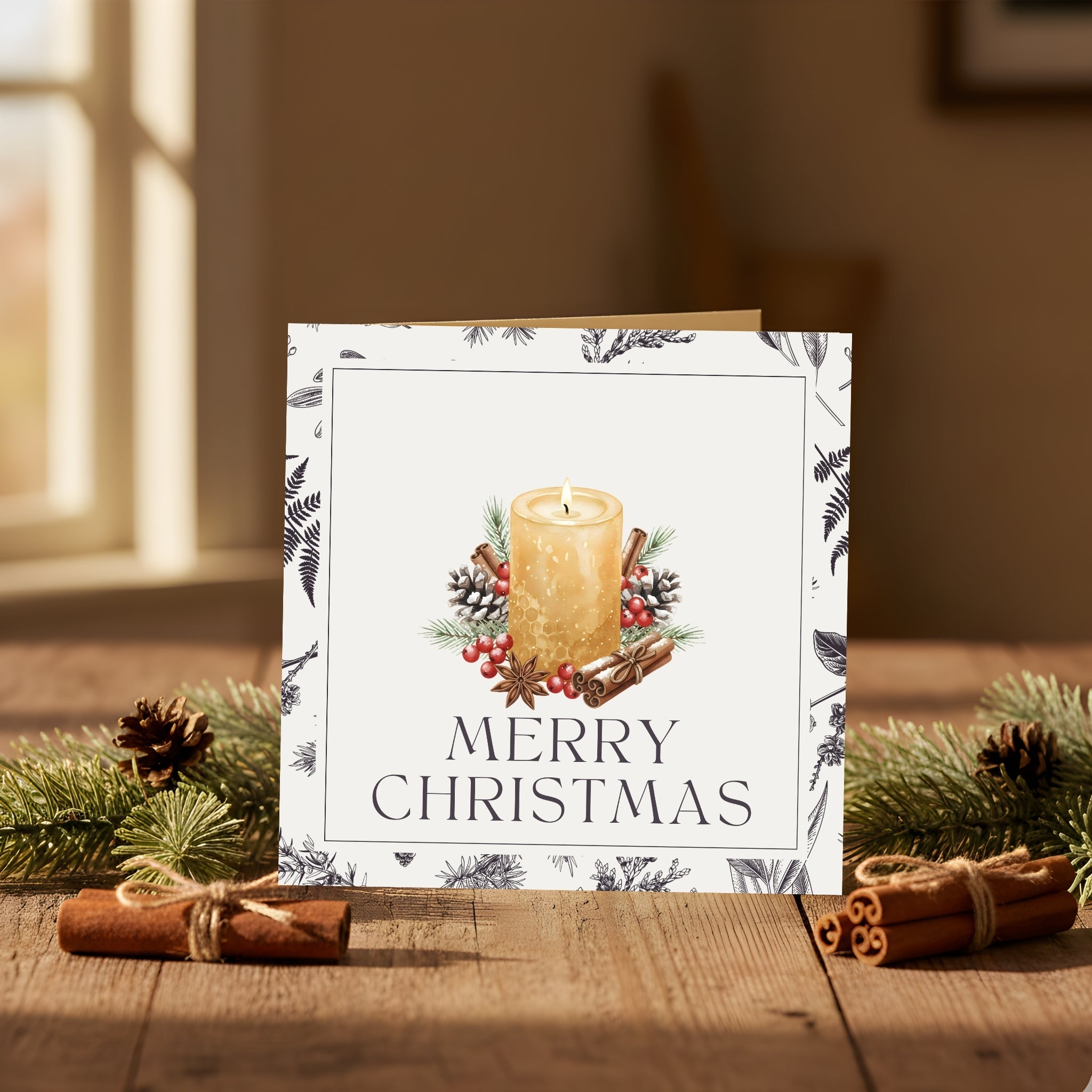 Rustic Christmas Card Trio – Square Holiday PDF Set