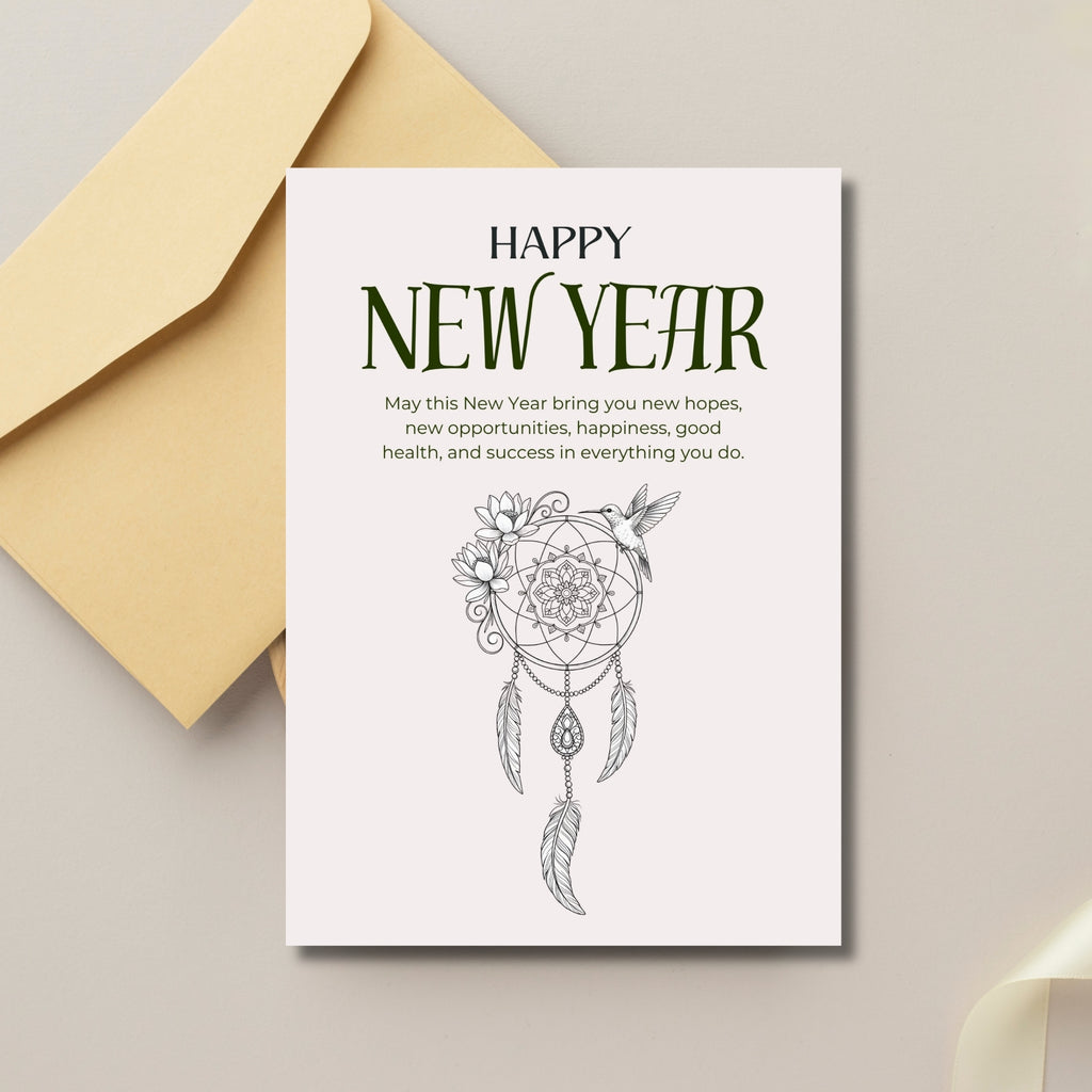 New Year 2026 Card Printable 5×7” – Instant PDF Download