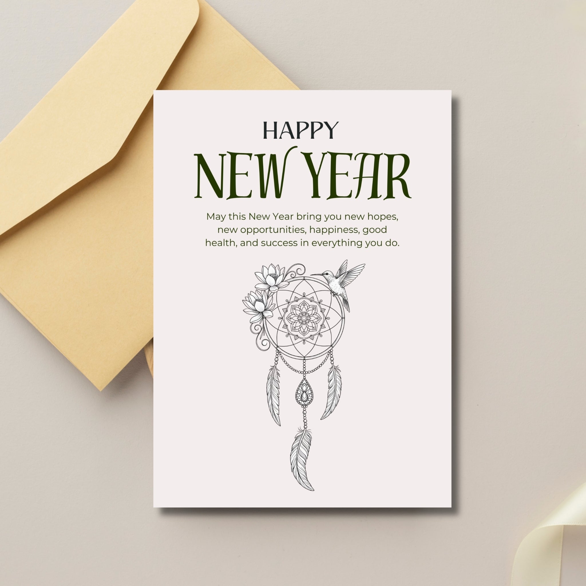New Year 2026 Card Printable 5×7” – Instant PDF Download