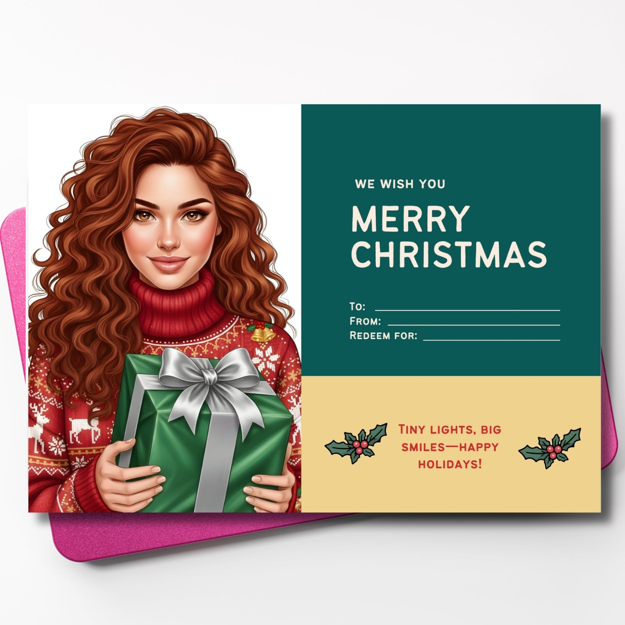 Holiday Gift Card Printable – 7×5” Christmas PDF | Instant Download