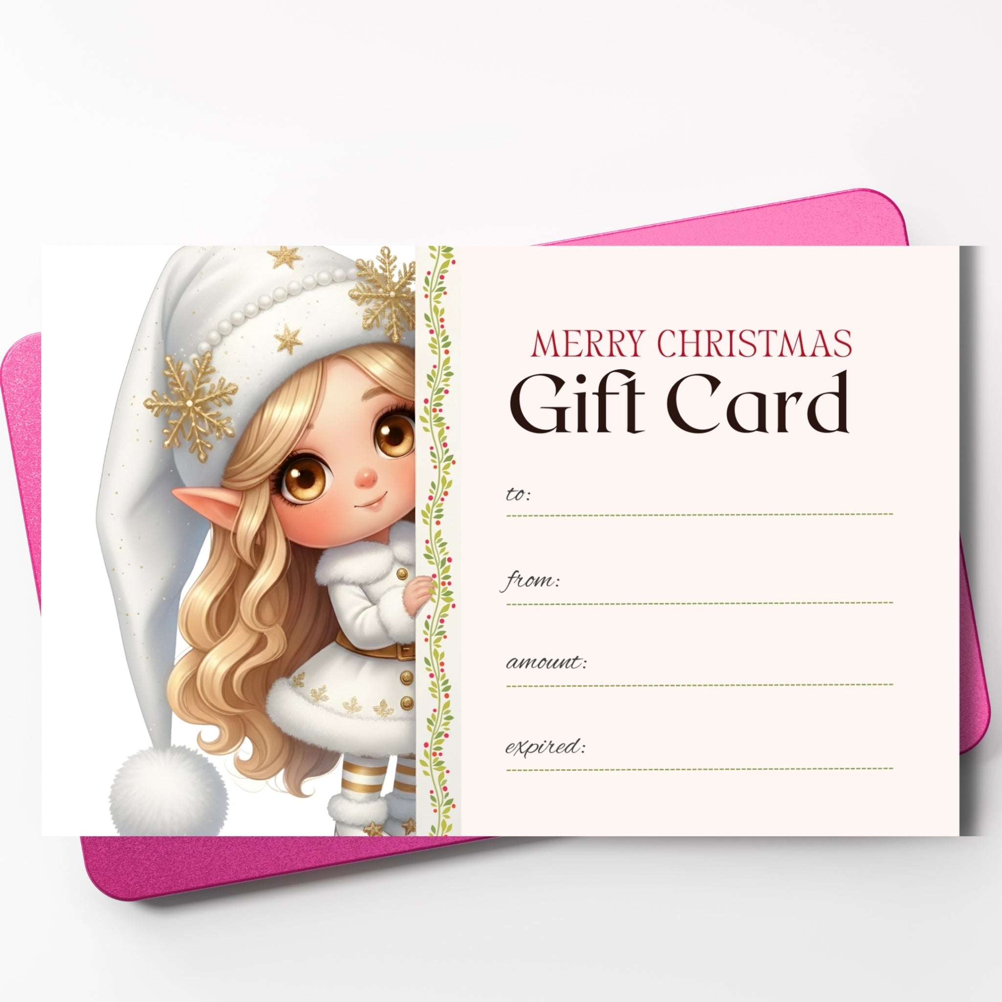 Holiday Gift Card Printable – 7×5" Christmas Card PDF Download