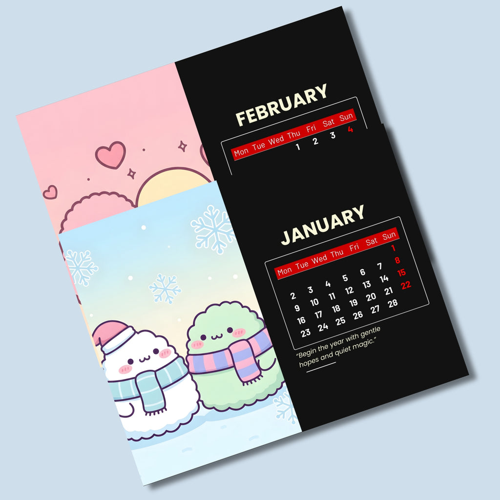 Printable 2026 Landscape Calendar – 11×8.5" One-Page PDF