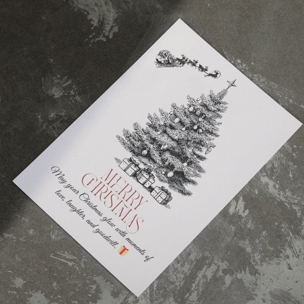 Merry Christmas card template 5x7 printable PDF