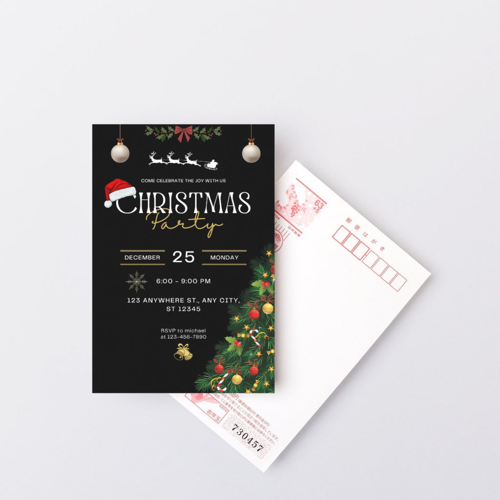 Printable 5x7 Christmas invitation card designs PDF