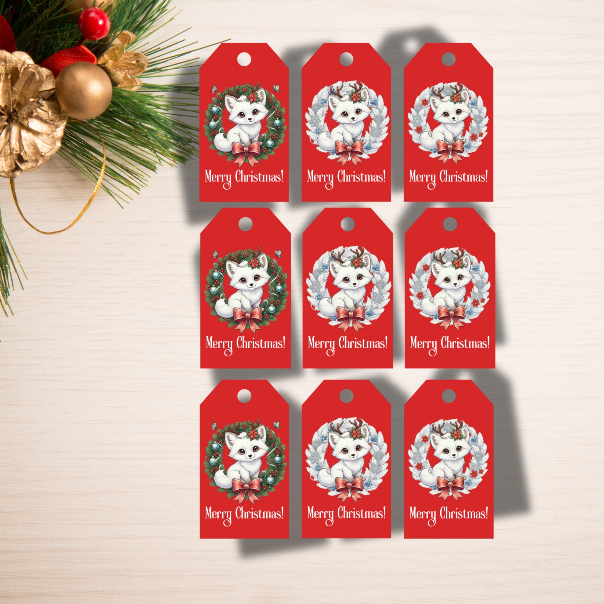 Festive Gift Tags Printable — Set of 9 Festive Designs (PDF)