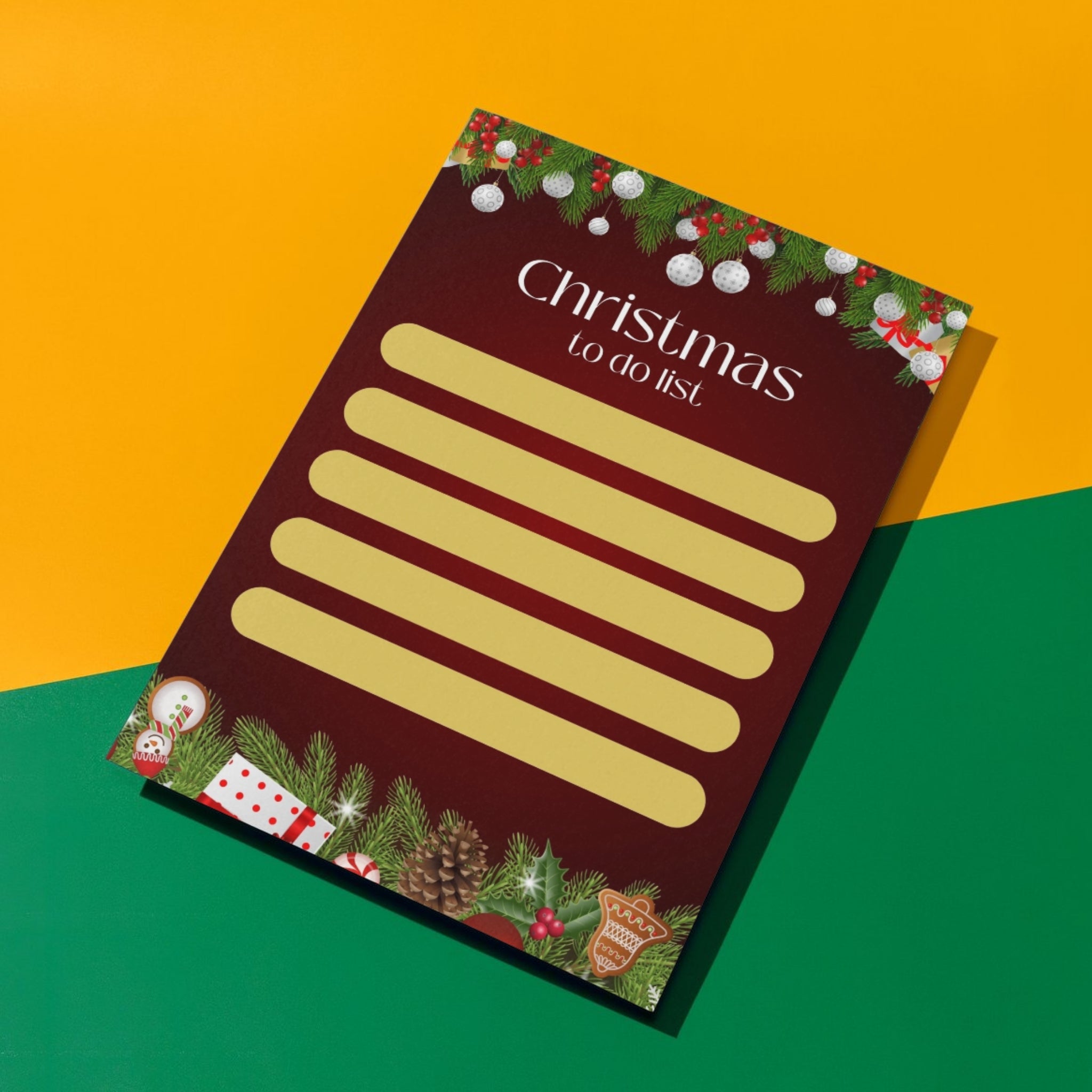 Christmas to do list printable 8.5x11 holiday checklist