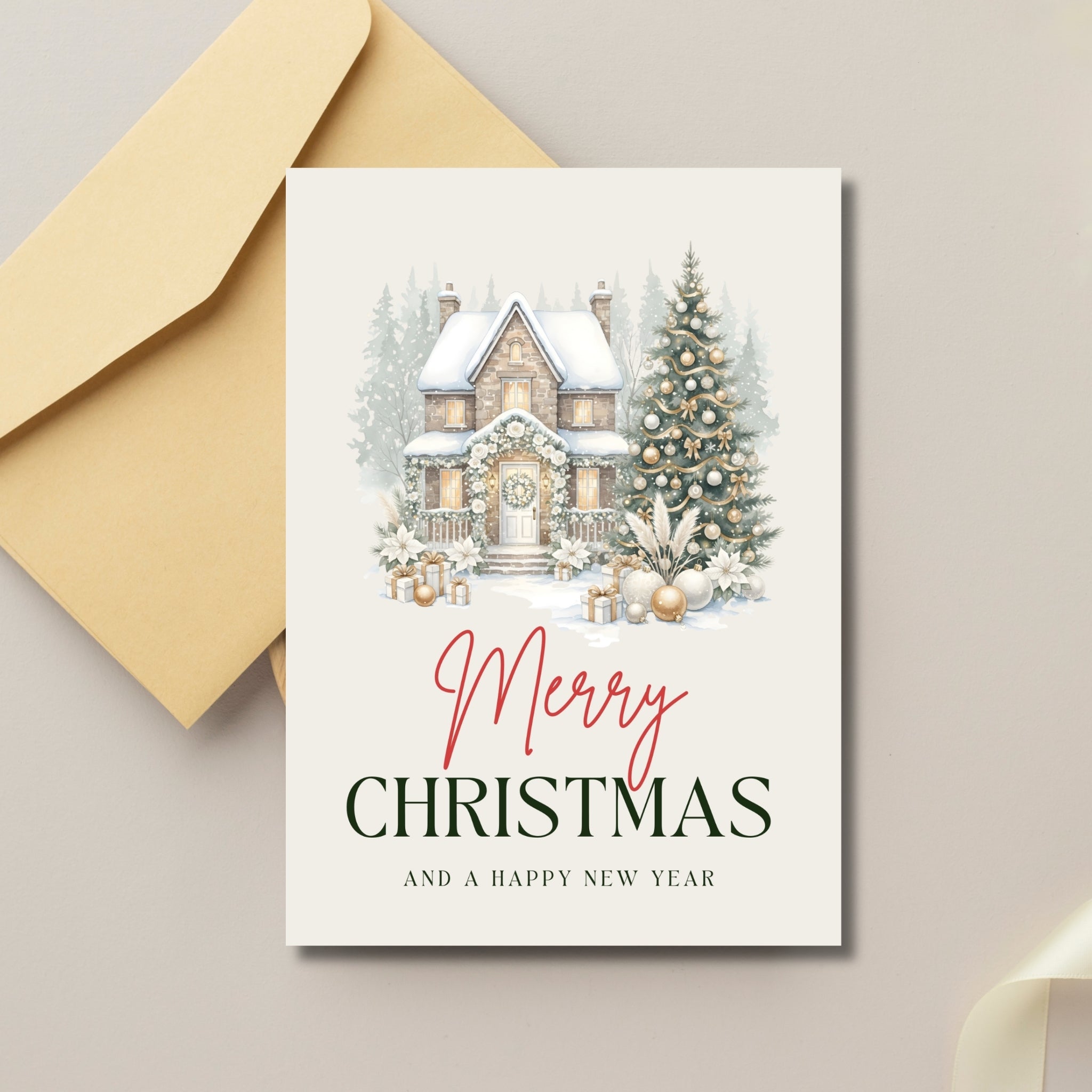 Instant Download Festive Cheer Card – 5×7 PDF Printable