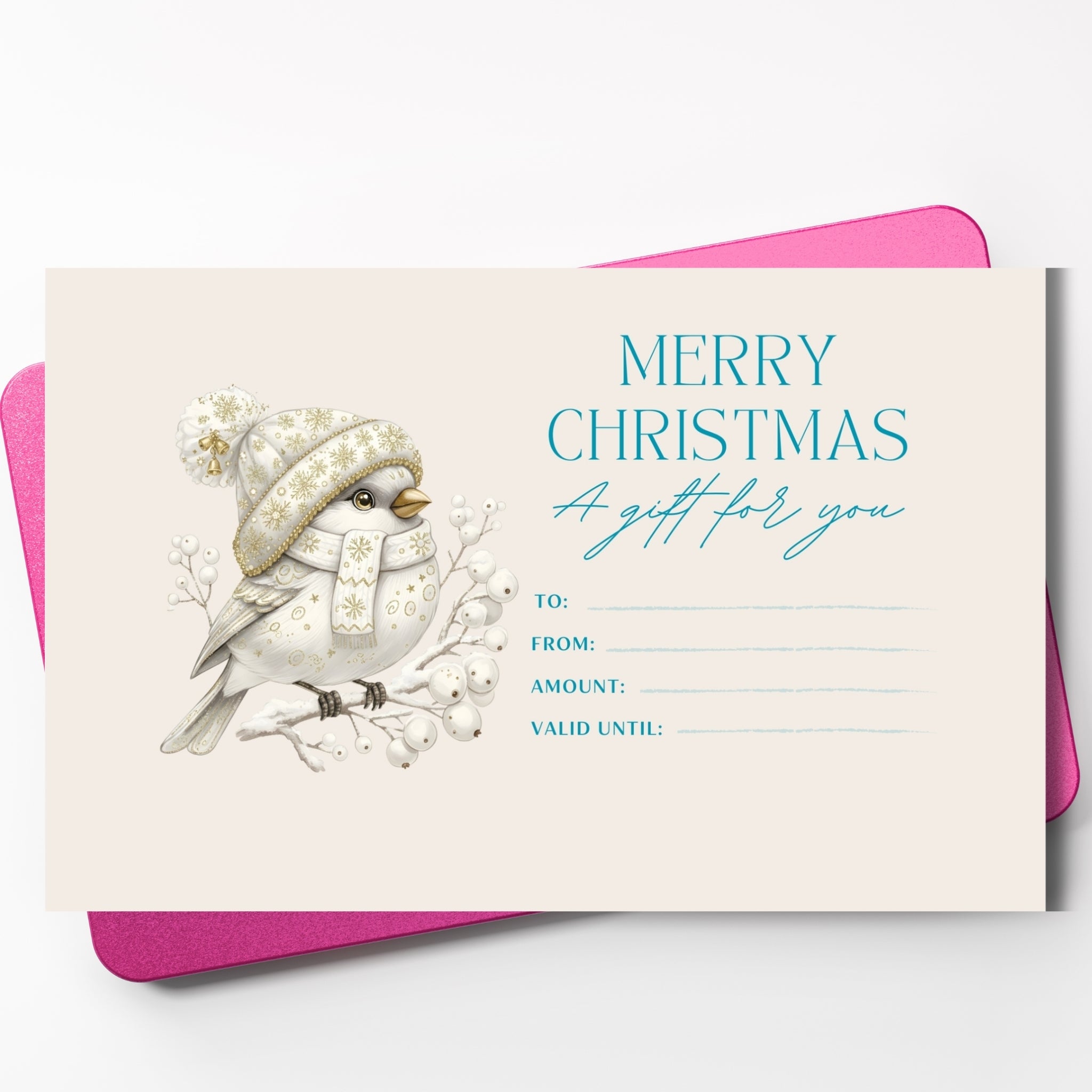 Christmas Gift Card Printable – 7×5" Holiday Card | Instant PDF Download