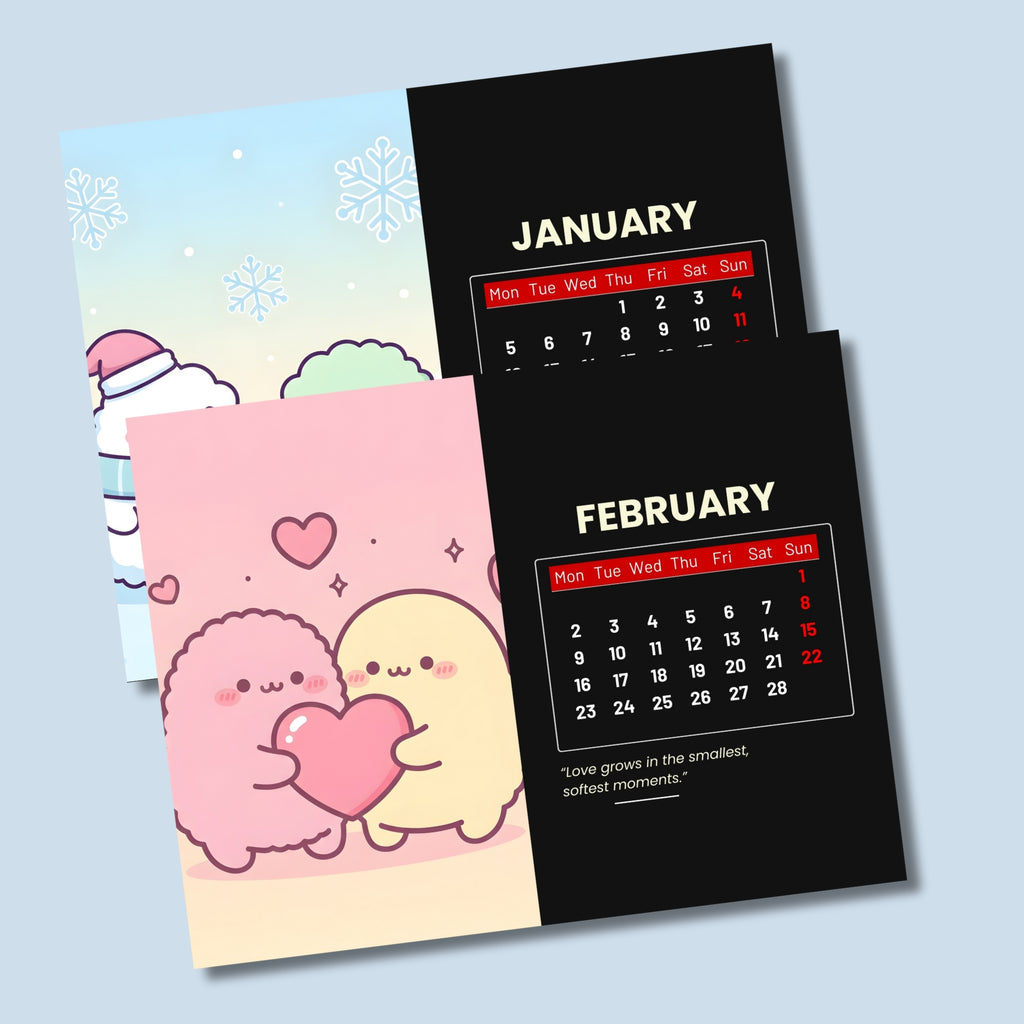 Printable 2026 Landscape Calendar – 11×8.5" One-Page PDF