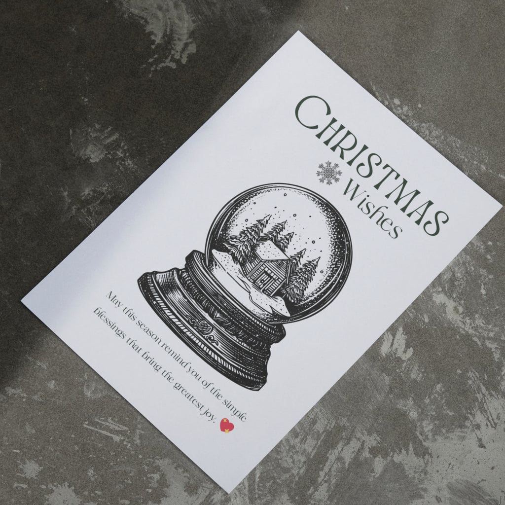 Merry Christmas 5x7 printable greeting card holiday design