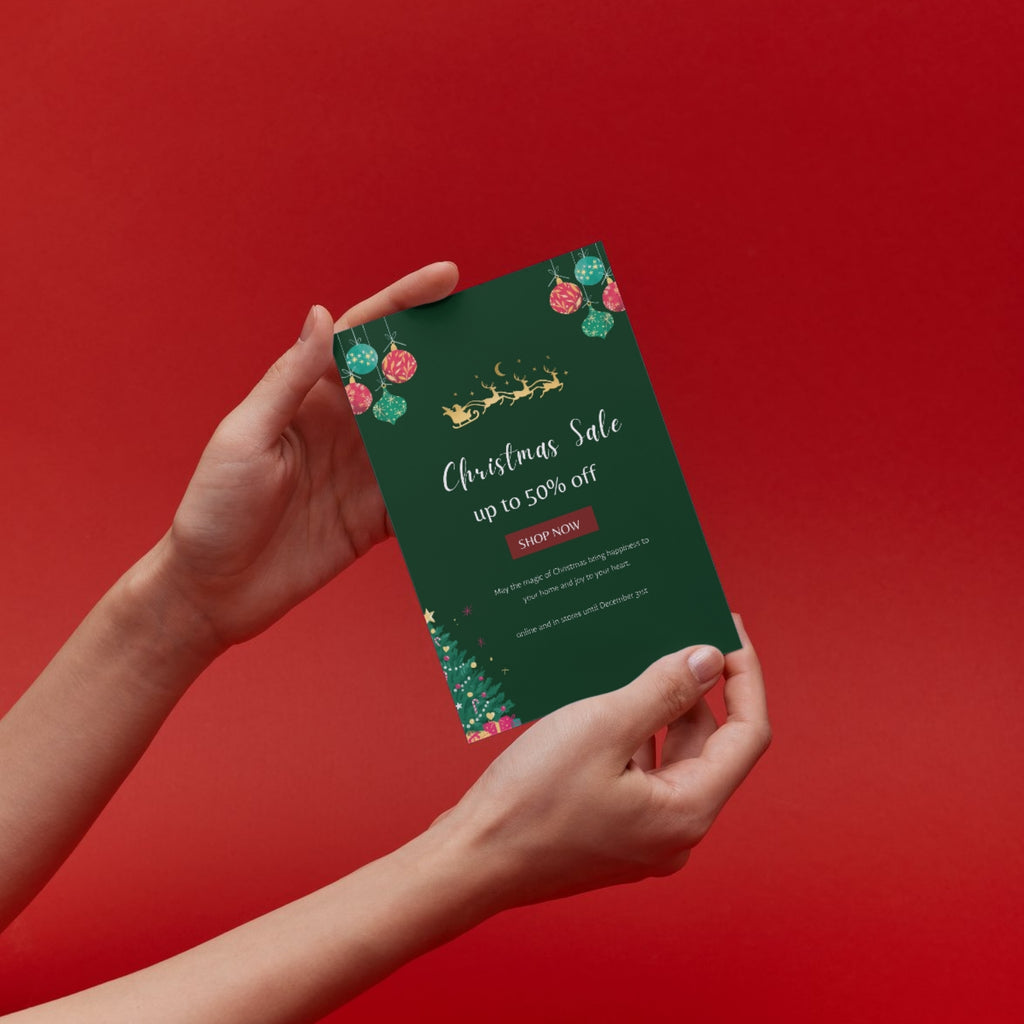 Christmas sale card 4x6 50% off printable template