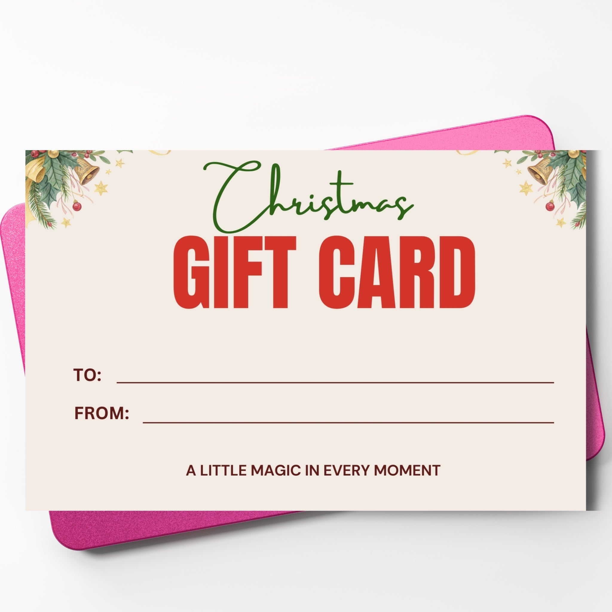 Printable Christmas Gift Card – 7×5" Holiday Card PDF | Instant Download