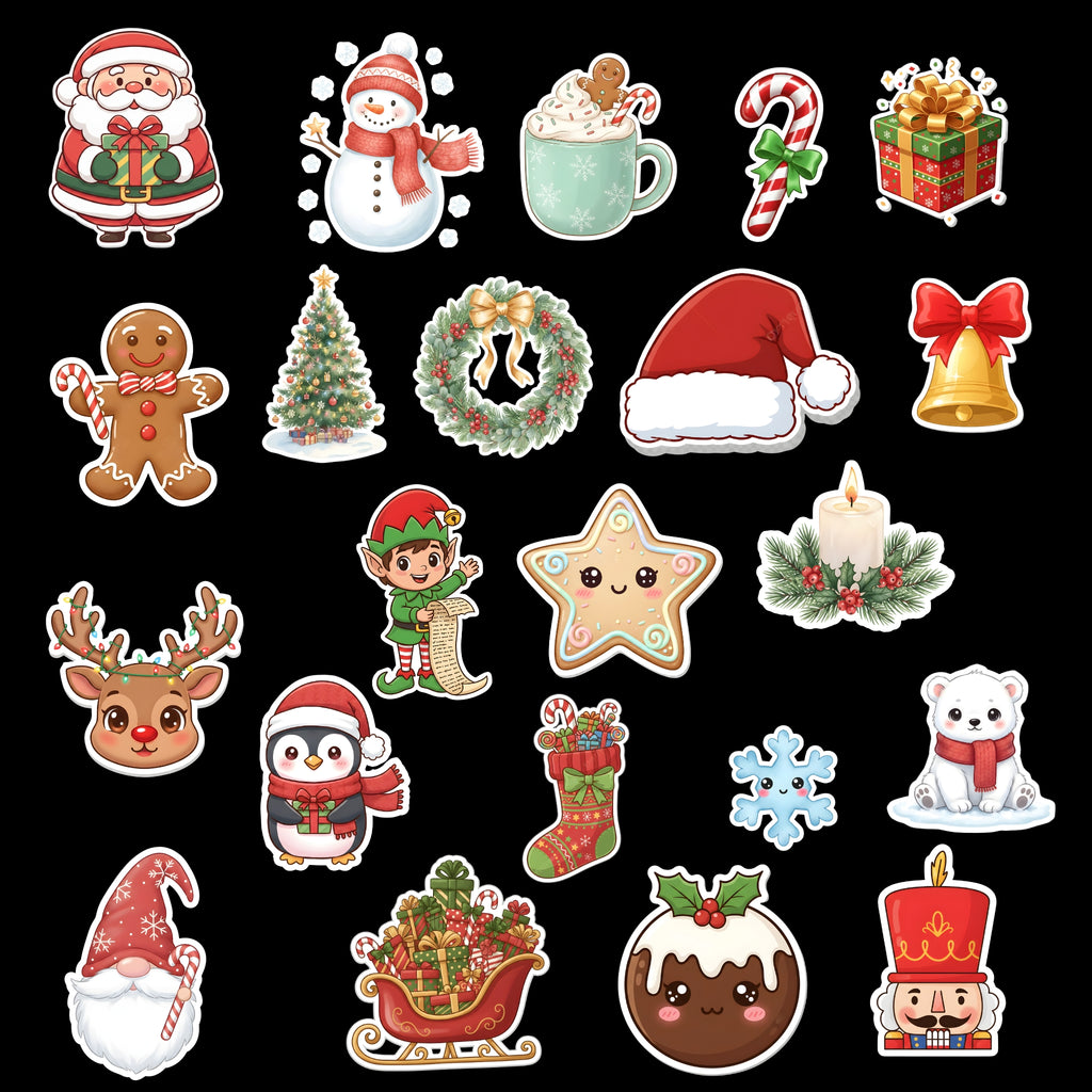 digital Christmas sticker pack PNG download