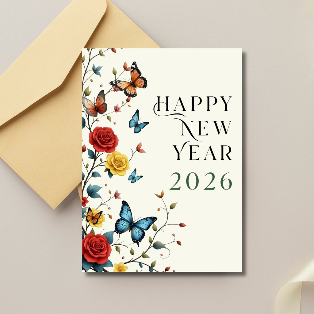 2026 New Year Printable Card – 5×7” Instant PDF