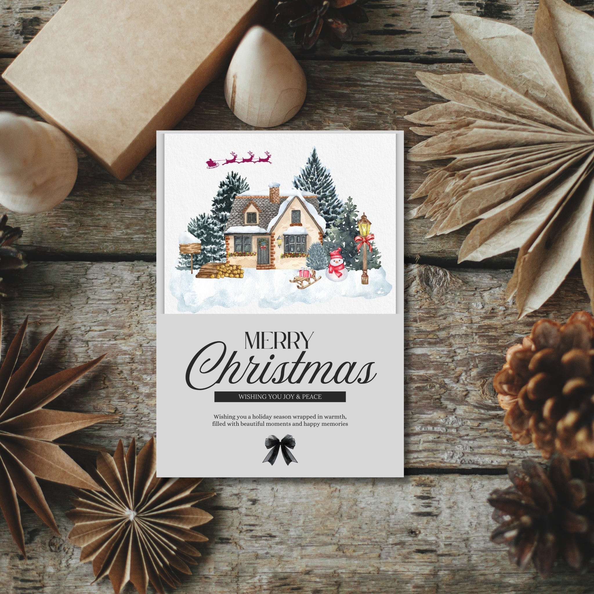 instant download Christmas holiday card 5x7 festive greeting