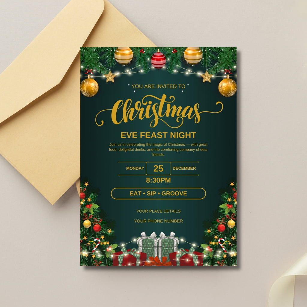 Christmas Party Invitation 5x7in