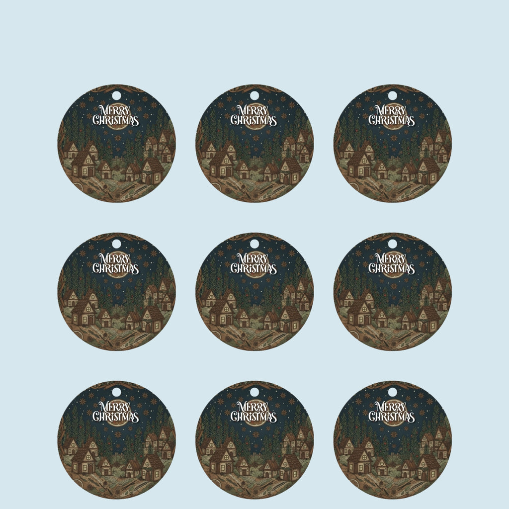 9 Round Christmas Gift Tags — Festive Printable Designs in One PDF