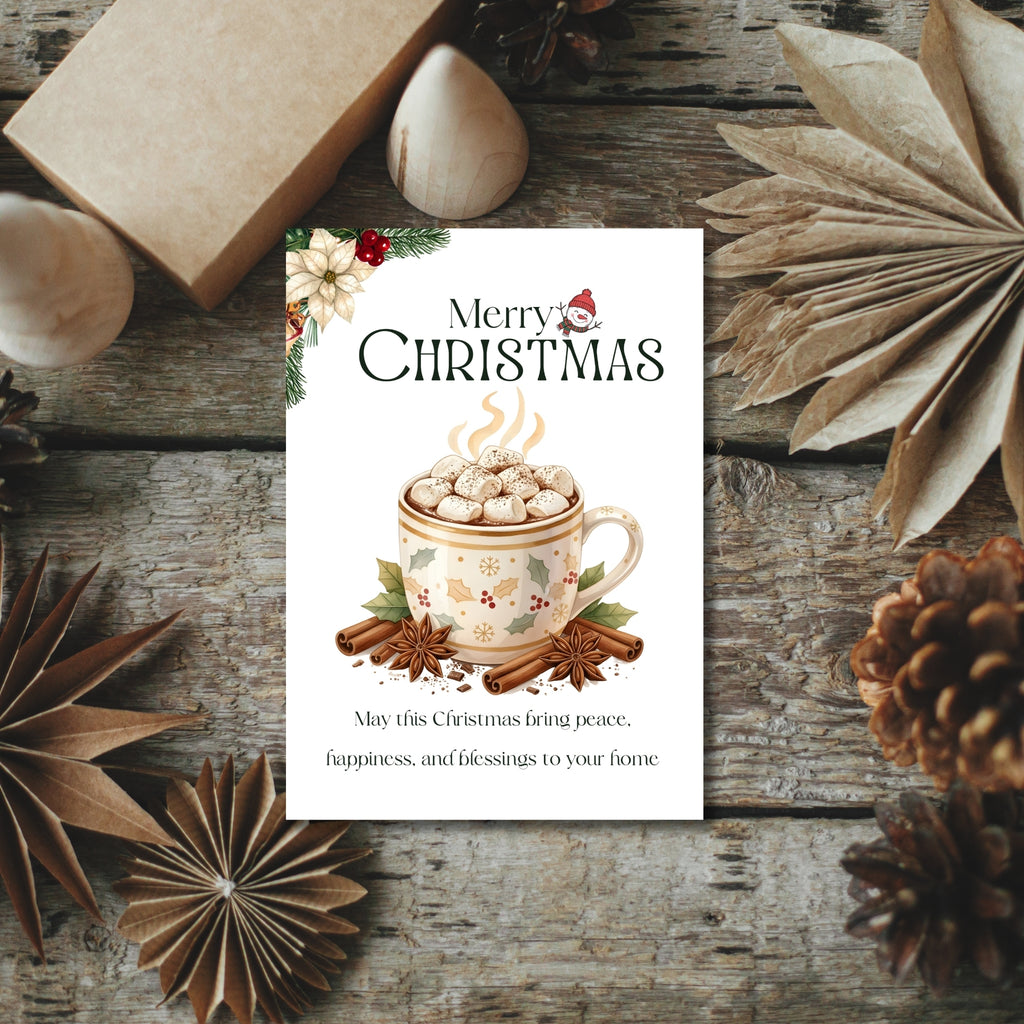 Christmas greeting card printable winter holiday design