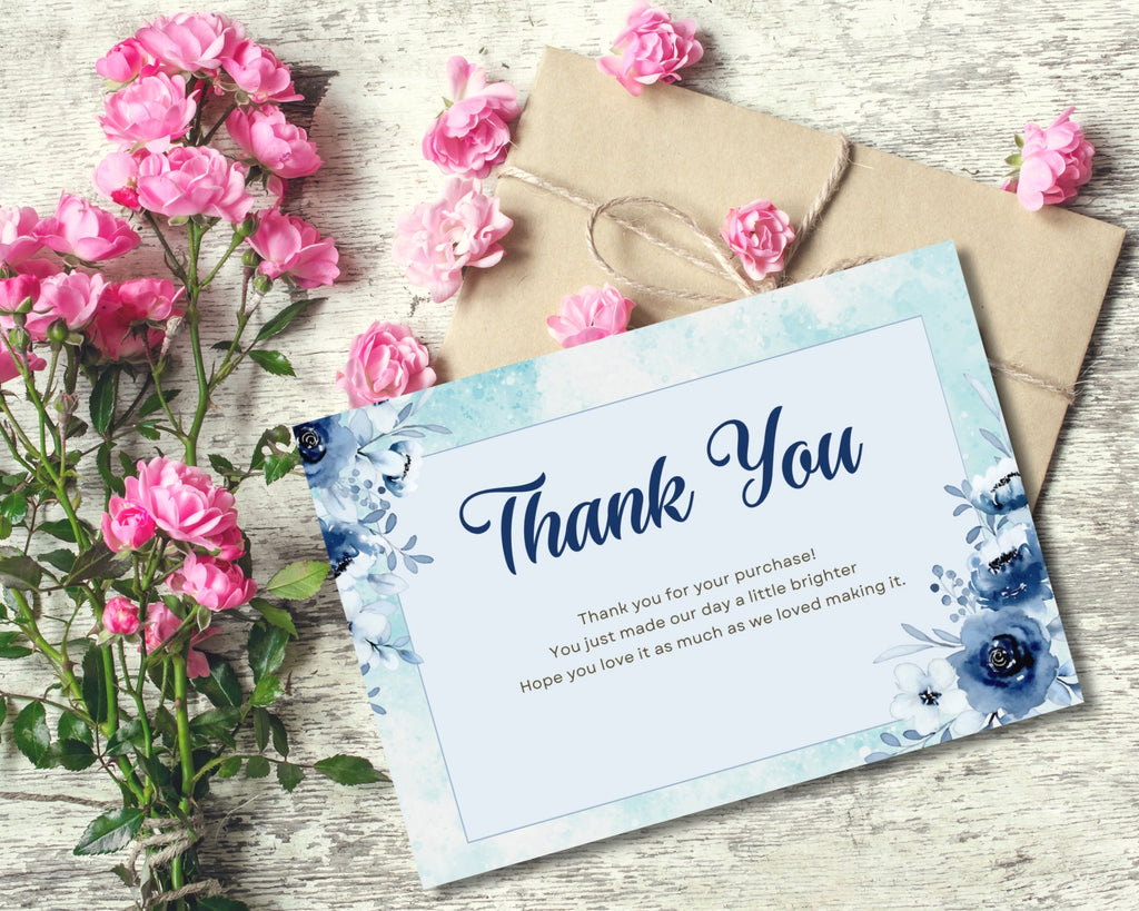 printable thank you card 5x3.5 elegant design