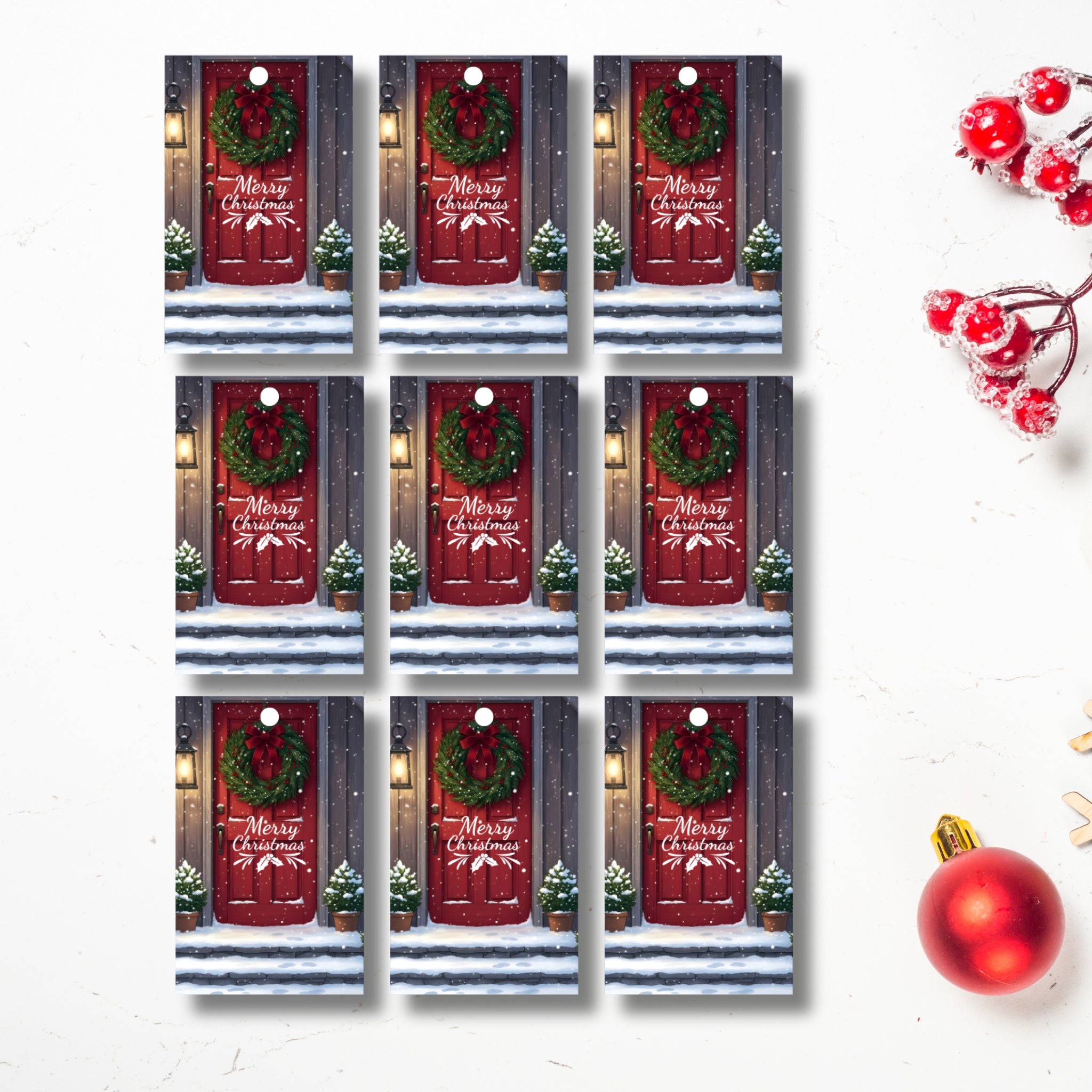 Holiday Gift Tags Printable — Set of 9 Festive Designs (PDF)