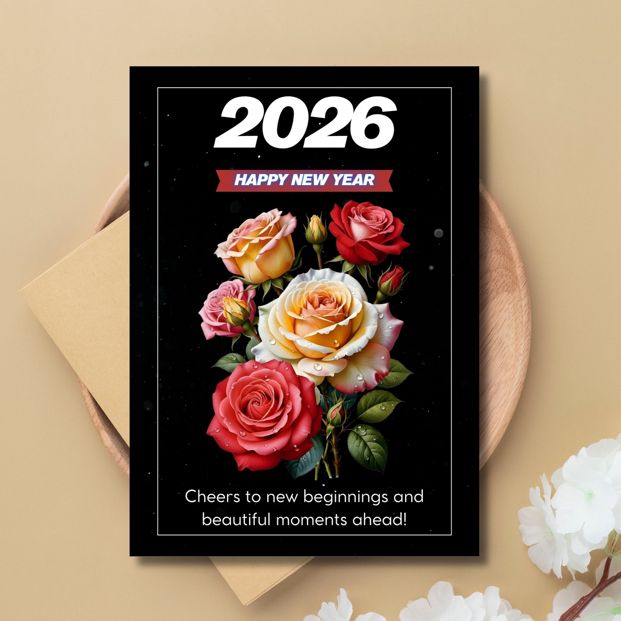 New Year 2026 Printable Card 5×7” – Instant Download PDF