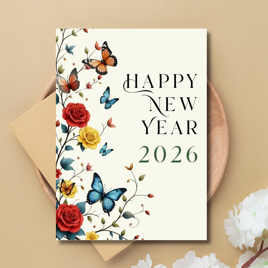 2026 New Year Printable Card – 5×7” Instant PDF
