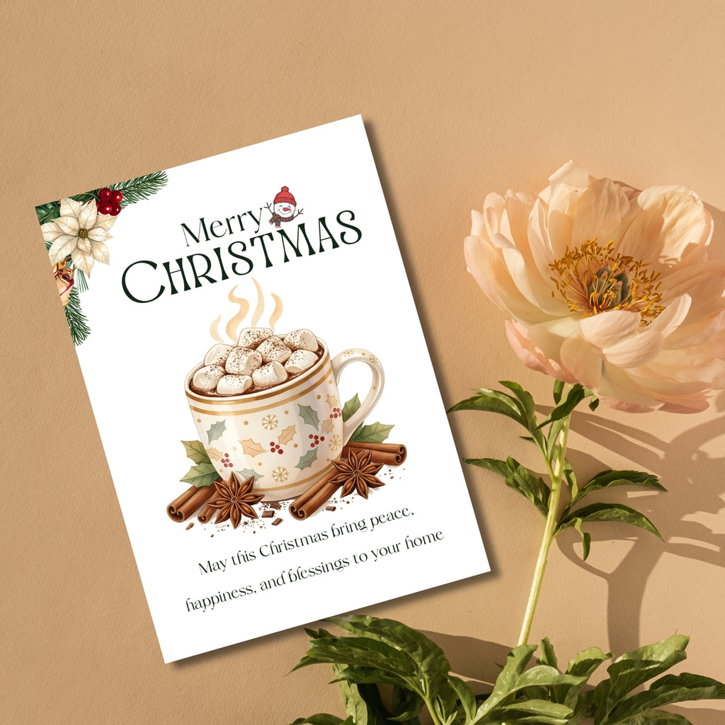 Christmas greeting card printable winter holiday design